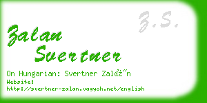 zalan svertner business card
